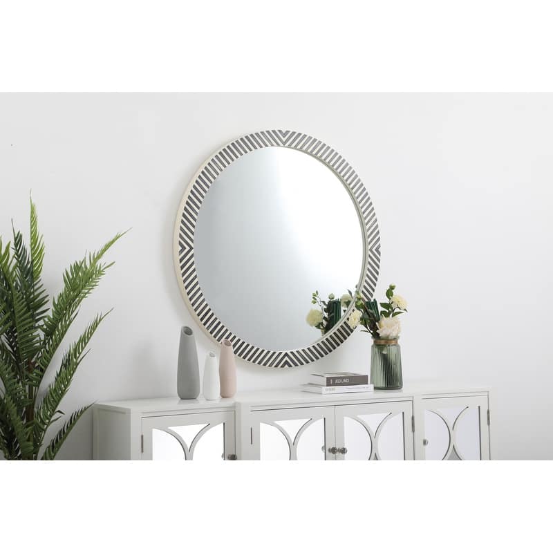 Carson Carrington Labben Round Chevron Mirror
