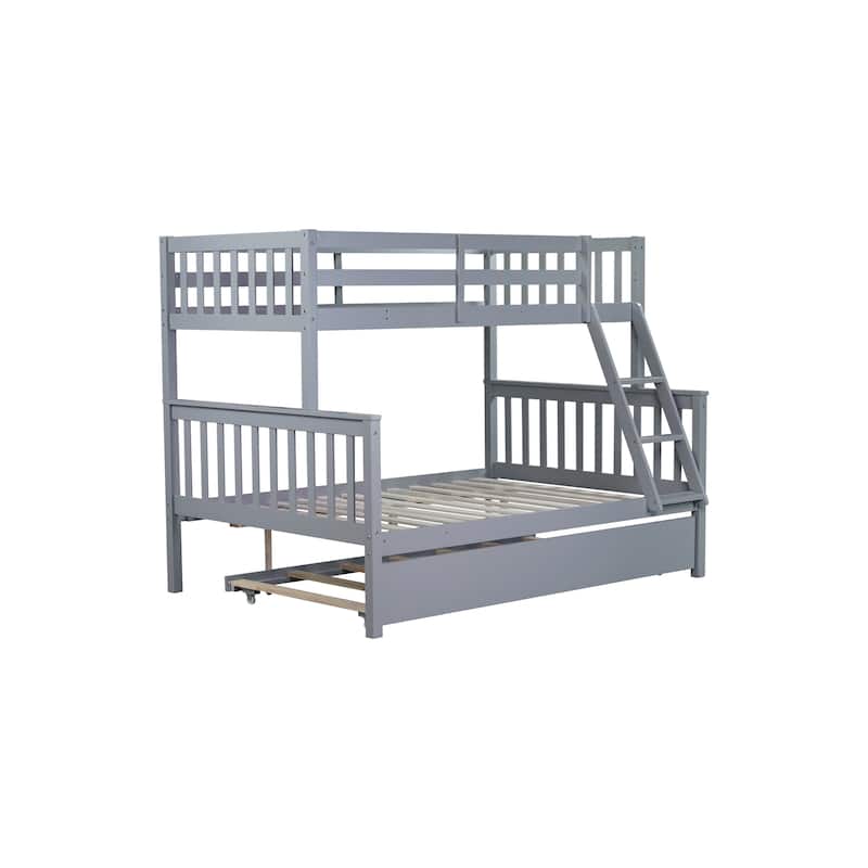 Twin Over Full Bunk Bed with 3-in-1 Trundle