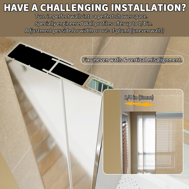 Modland bathroom shower door - 36''x 72''