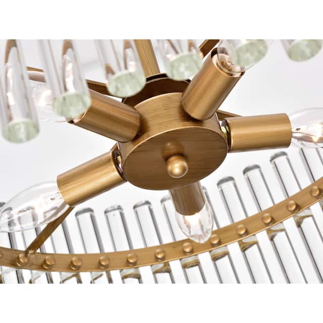 Casandra 5-light Brushed Brass Crystal Chandelier