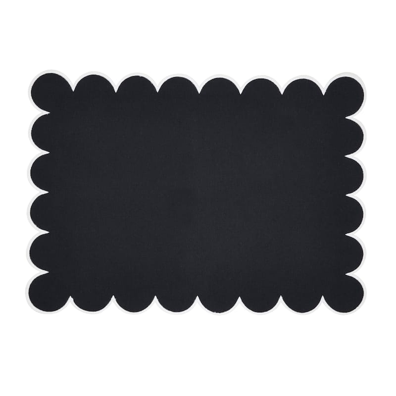 Eco Scallop Border Placemat (Set of 4) - 14"x20" - Black