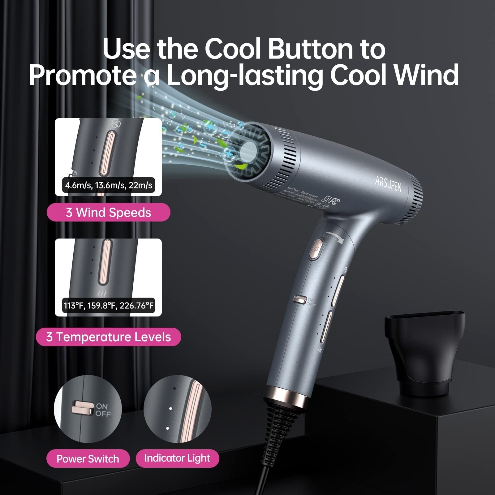 Professional High Speed Hair Blow Dryer with 3 Temps 3 Speeds Bed Bath Beyond 37744153