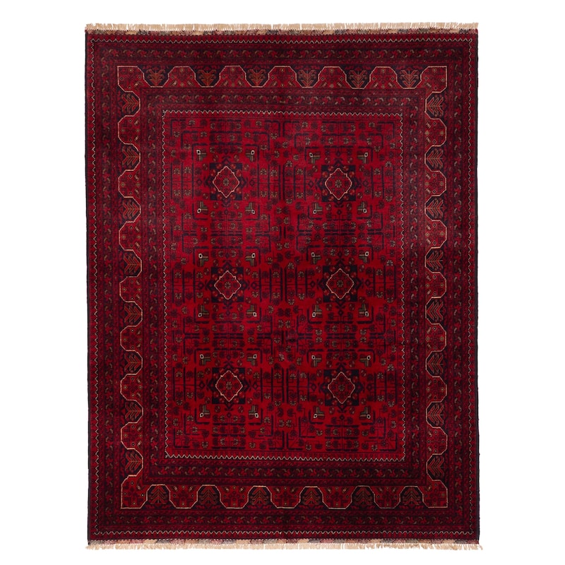 ECARPETGALLERY Hand-knotted Finest Khal Mohammadi Red Wool Rug - 5'0 x 6'6