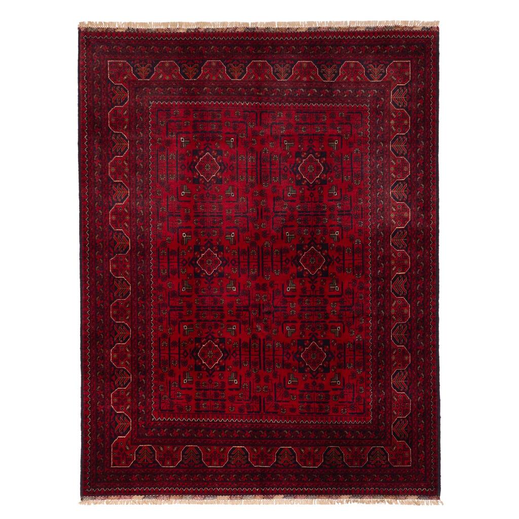 ECARPETGALLERY Hand-knotted Finest Khal Mohammadi Red Wool Rug - 5'0 x 6'6