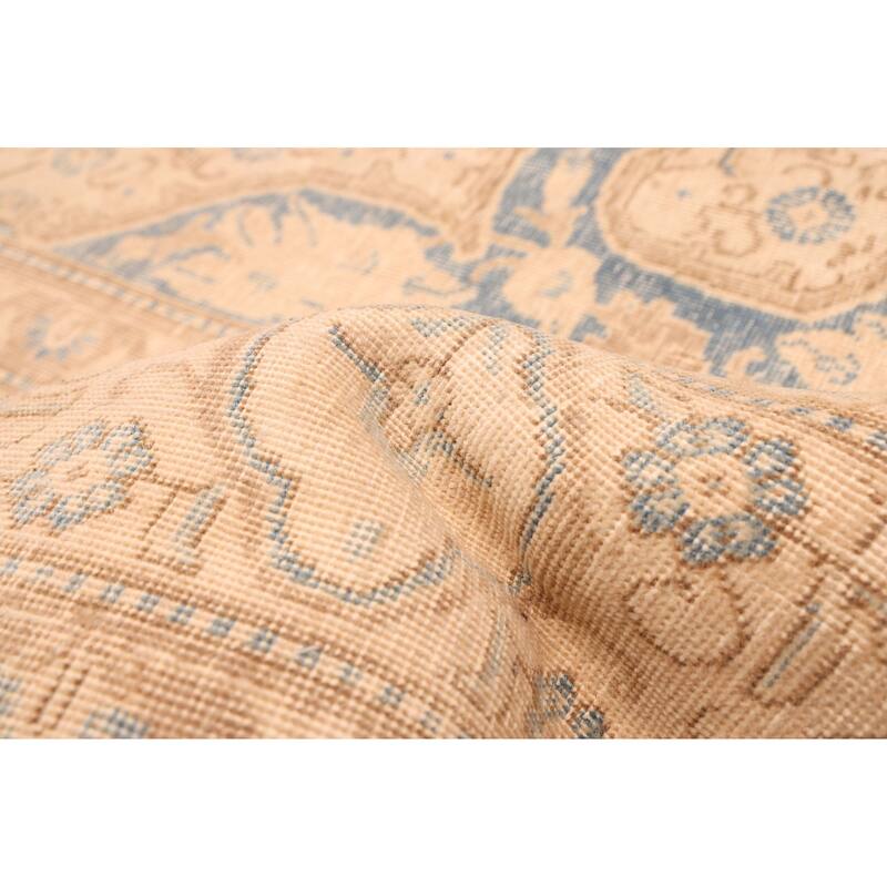 ECARPETGALLERY Hand-knotted Antalya Vintage Beige Wool Rug - 9'6 x 12'6
