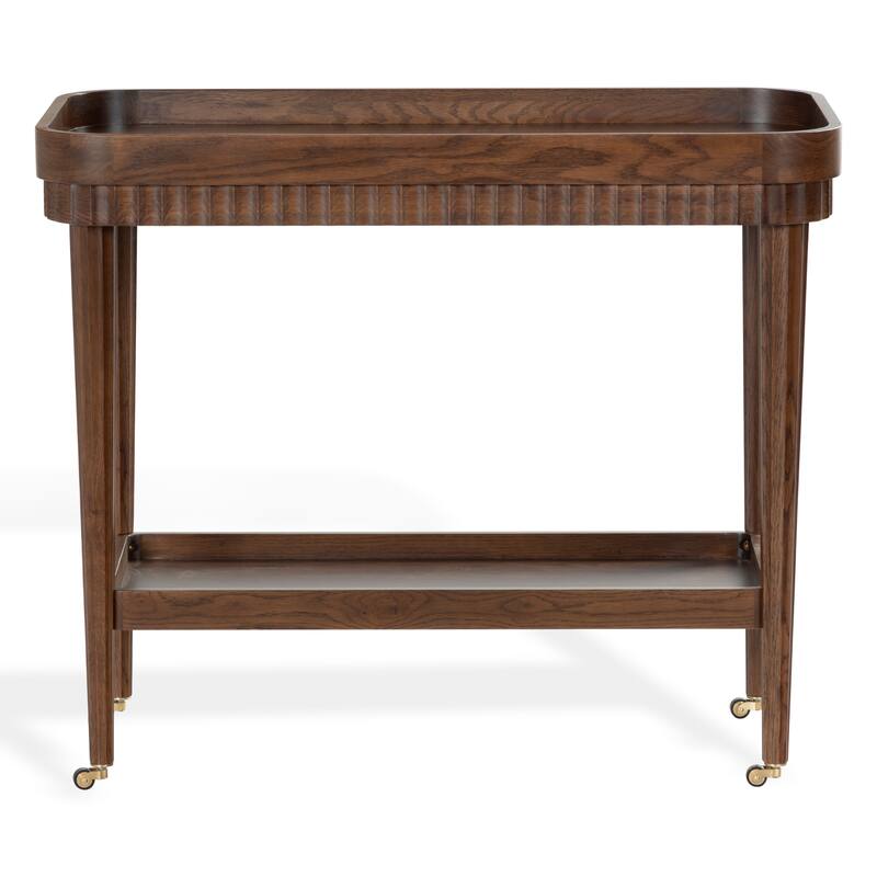SAFAVIEH Couture Felicia Briana 2-Shelf Wood Bar cart - 38"W x 20"D x 32"H