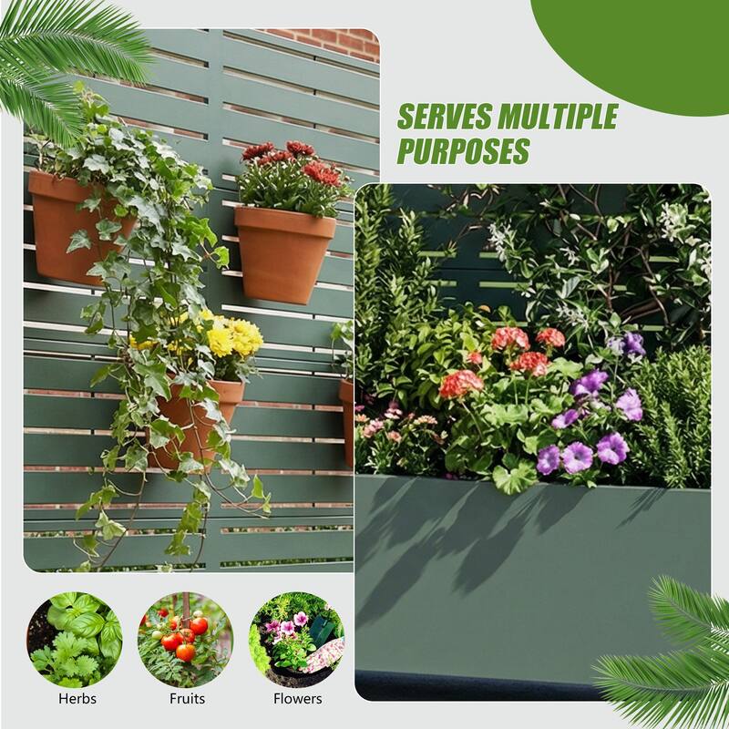 Raised Garden Bed Planter with Trellis Movable Planter Box with Lockable Wheels