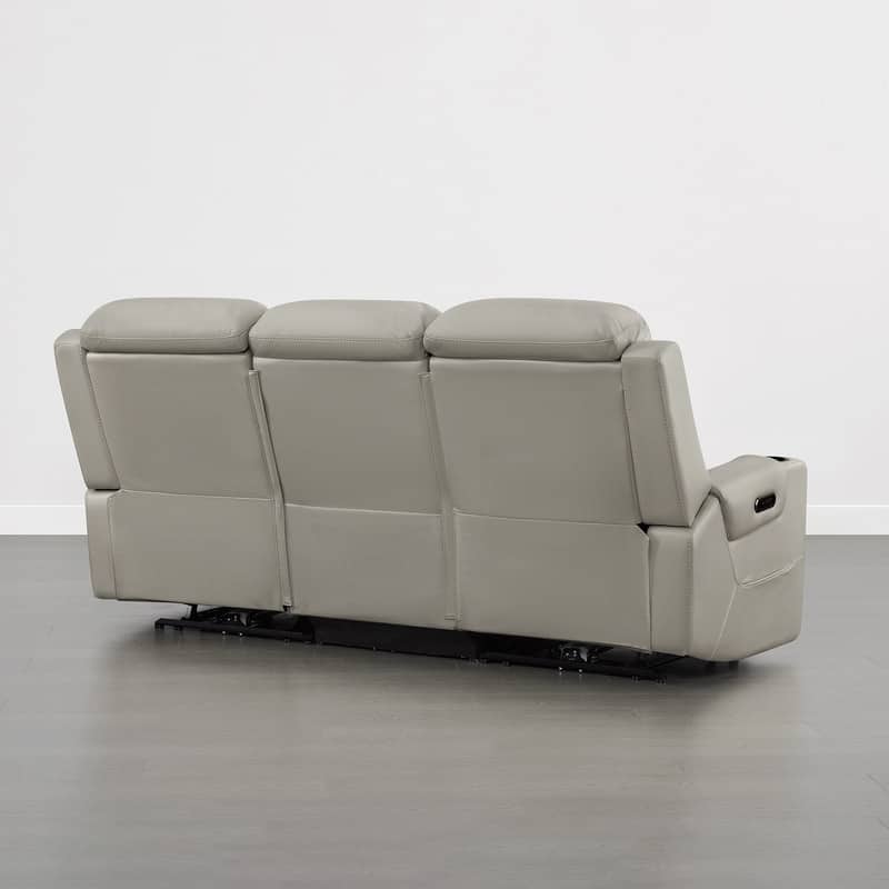 Spruce & Spring Genuine Leather Power Reclining Sofa with Wireless Charging