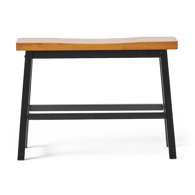 Christopher Knight Home Pomeroy Saddle Wood Counter Dining Bench (Set of 2)