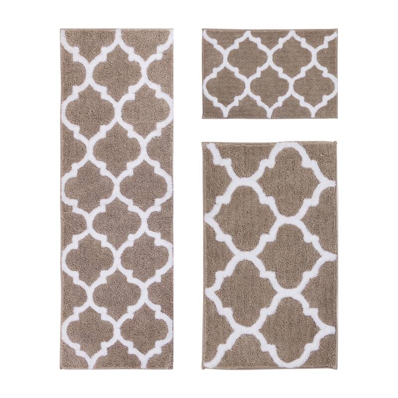 Better Trends Marrakesh Reversible 100% Polyester Tufted Bathroom Rugs – Ultra Soft, Water Absorbent, Machine Washable Bath Mats