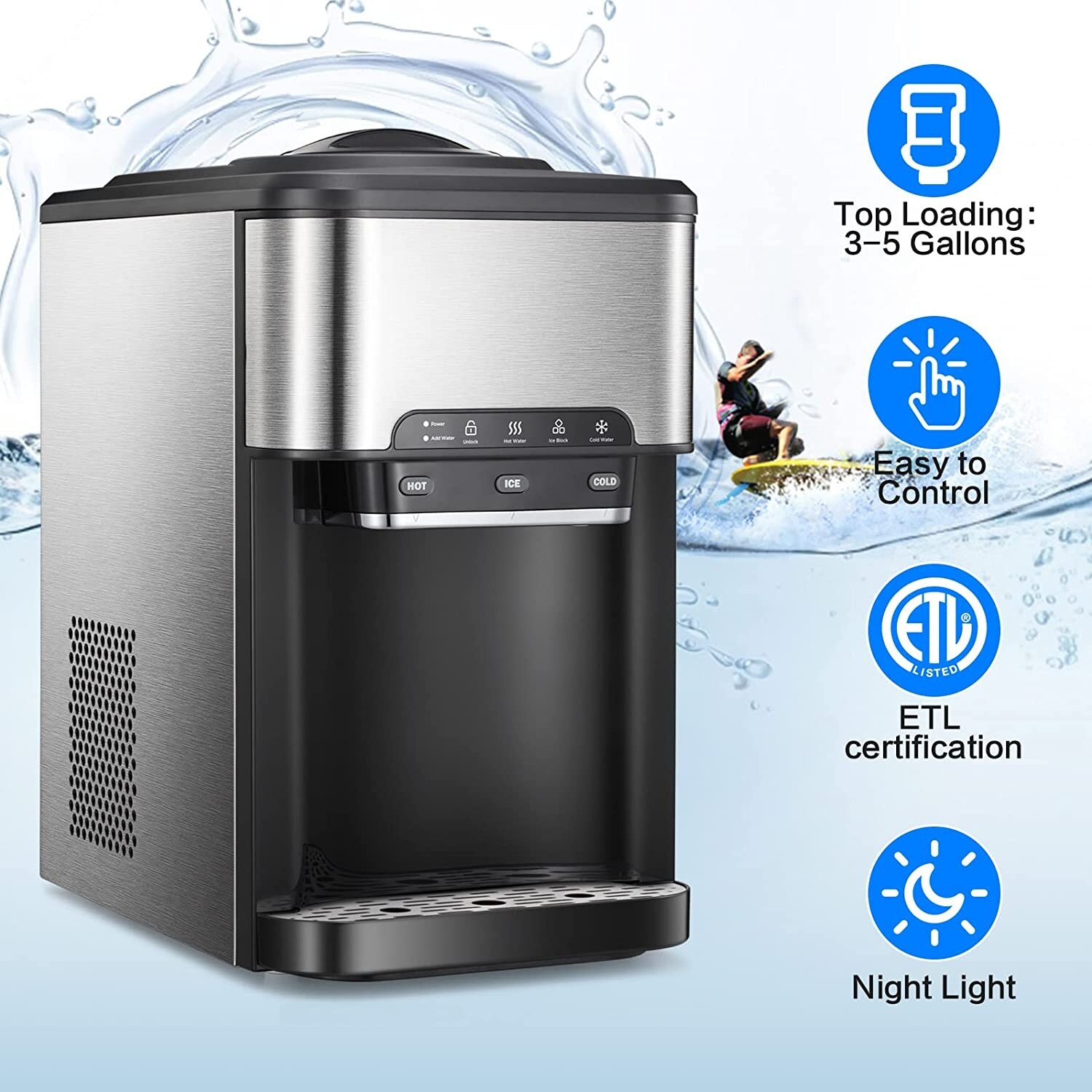 In Water Dispenser With Ice Maker Countertop, Portable
