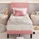 preview thumbnail 39 of 65, VECELO Upholstered Kids Bed Frame with Diamond Tufted Headoard,Twin Size Bed Set of 2