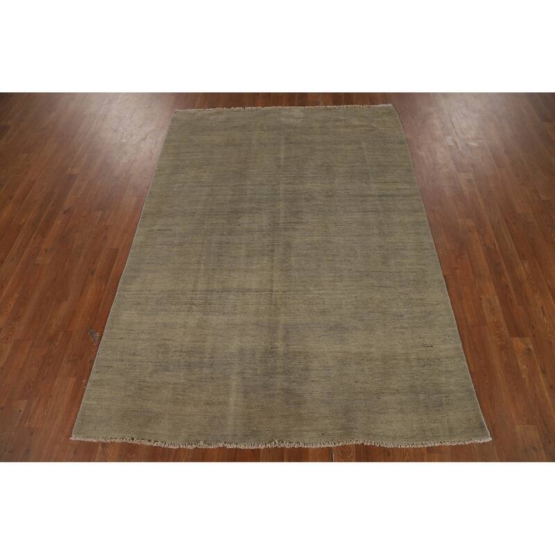Gabbeh Modern Area Rug Hand-Knotted Wool Carpet - 4'9" x 6'7"