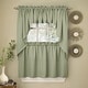 preview thumbnail 5 of 30, Sweet Home Collection Opaque Ripcord Kitchen Window Curtains - Swag, Tier & Valance Valance - Sage
