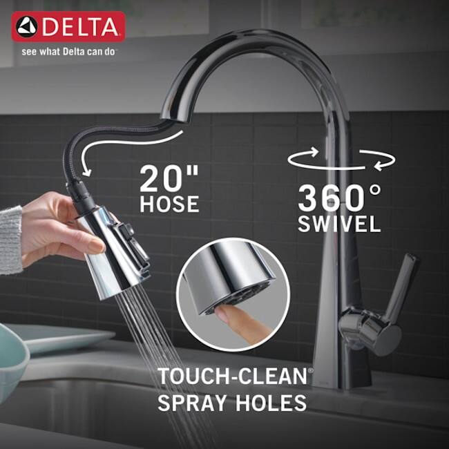 Delta Lenta Single-Handle Pull-Down Kitchen Faucet with ShieldSpray