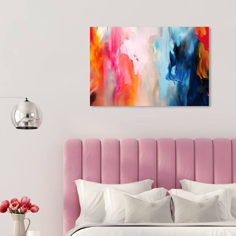 Wynwood Studio Canvas Abstract Retro Radio BG Red and Modern & Contemporary Wall Art Canvas Print - 30 x 20