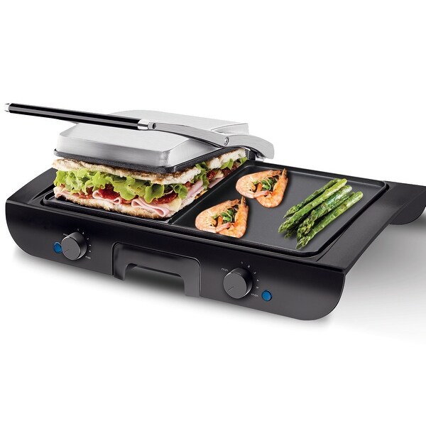 Shop Gymax 1500w Electric 2 In 1 Multi Grill Griddle