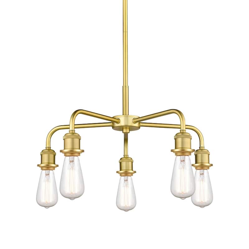 Innovations Lighting 516-5CR-9-18 Ballston Chandelier Ballston 5 Light - Satin Gold