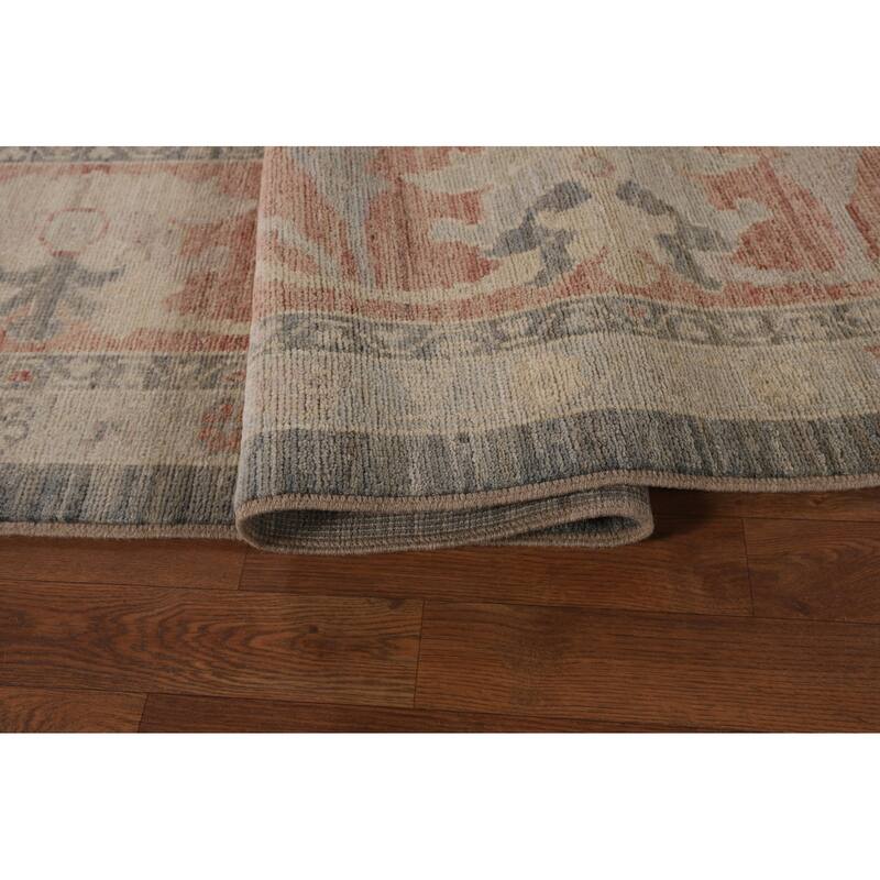 Vegetable Dye Grey Oushak Turkish Large Rug Hand-Knotted Wool Carpet - 10'1"x 14'3"