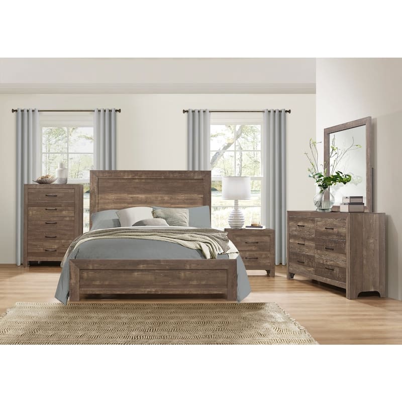 Tabina Rustic Brown Panel Bed