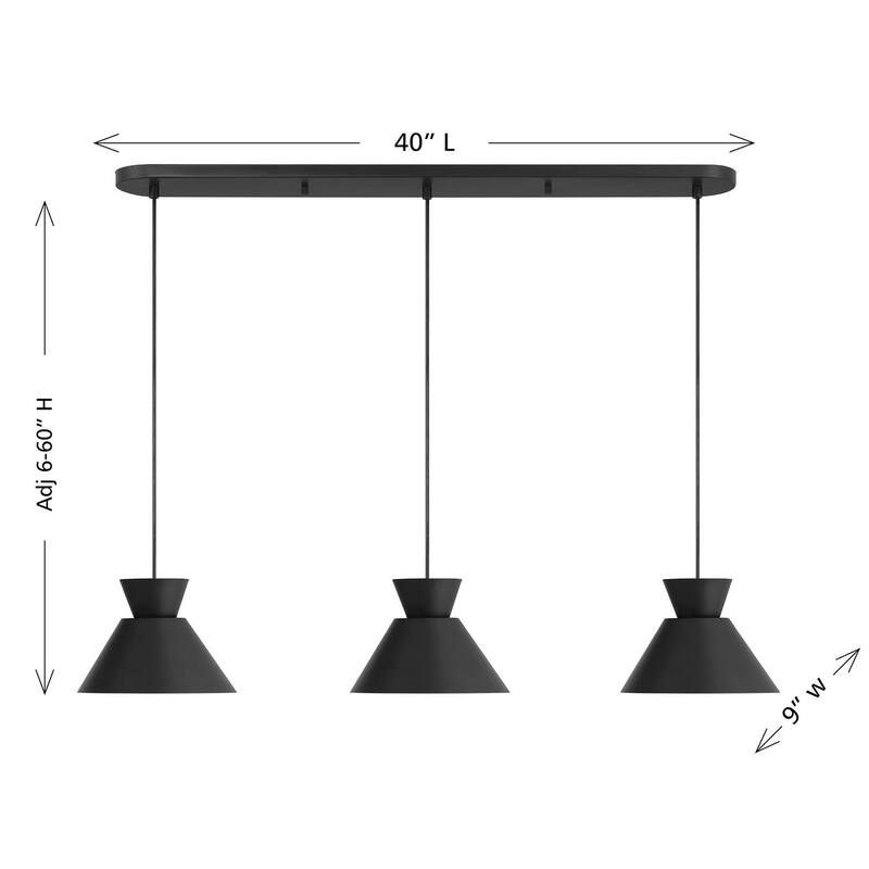 3-Light Linear Chandelier By Trade Winds