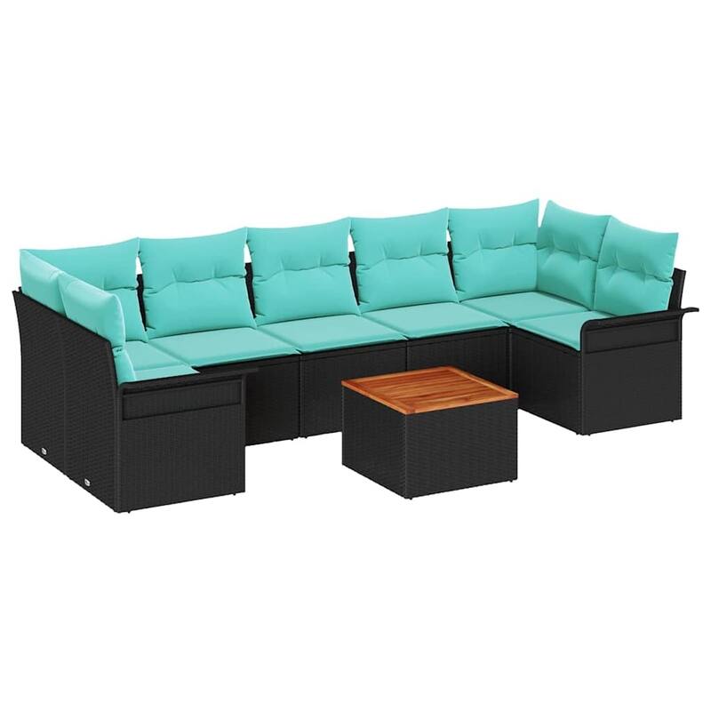 vidaXL 8 Piece Garden Sofa Set with Cushions - 113.8×52.2×27.2