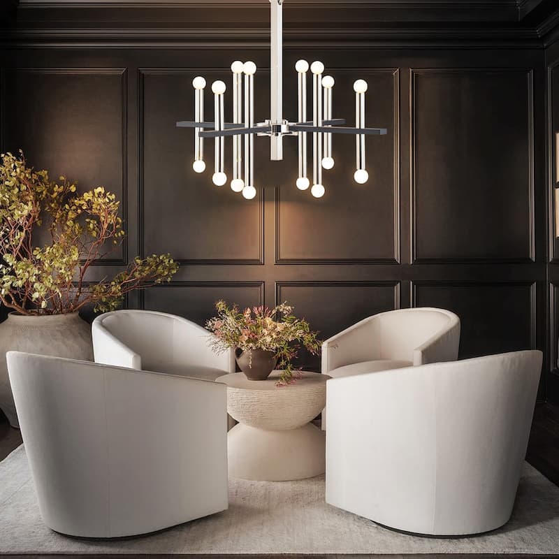 16-Light Modern Industrial Large Sputnik Up/ Down Candle Chandelier for Living/ Dining Room