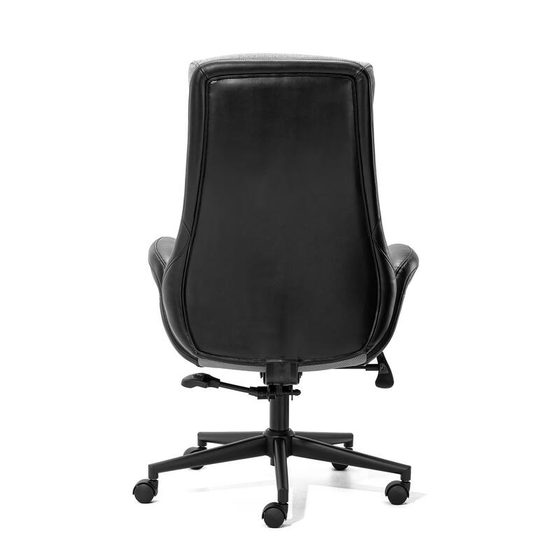 Modern High-Back Leatherette Adjustable 360-degree Swivel Executive Office Chair by Glitzhome