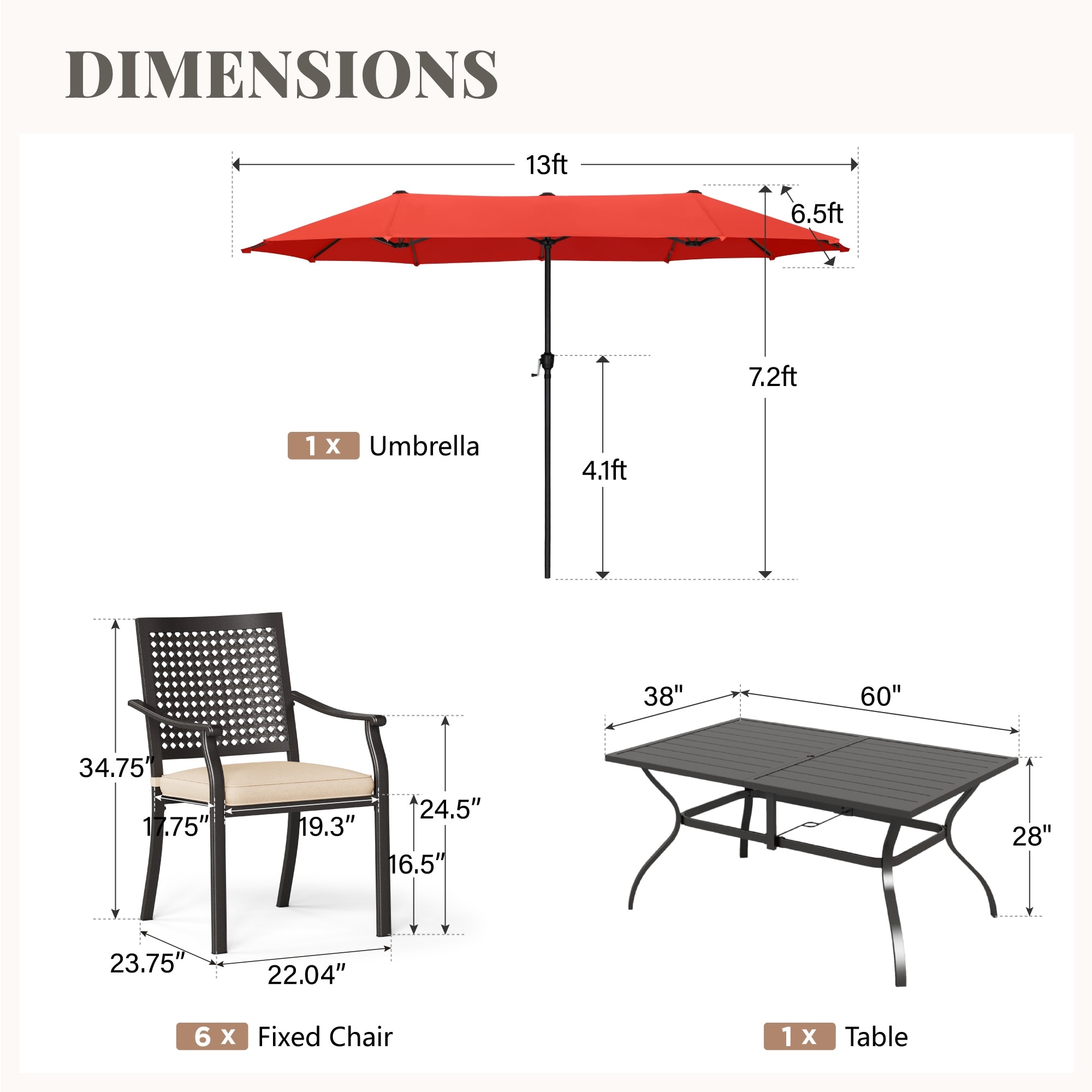 big umbrella patio table WestinTrends 9 ft Outdoor Market with Round Resin Base poolside relaxation MFSTUDIO 5 Pcs Patio Dining