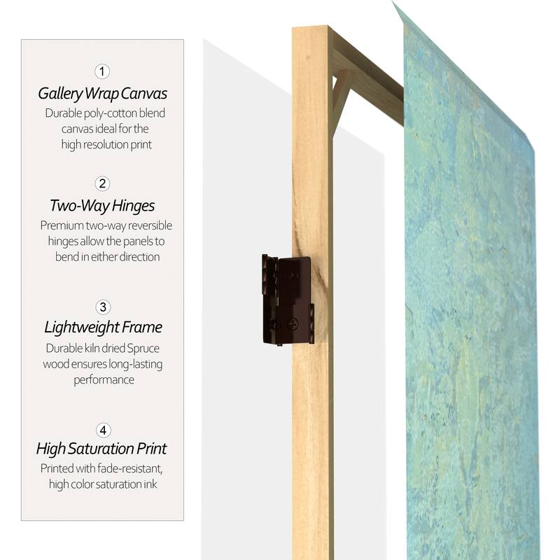 Handmade 6' Double Sided Voice of the Sky Canvas Room Divider