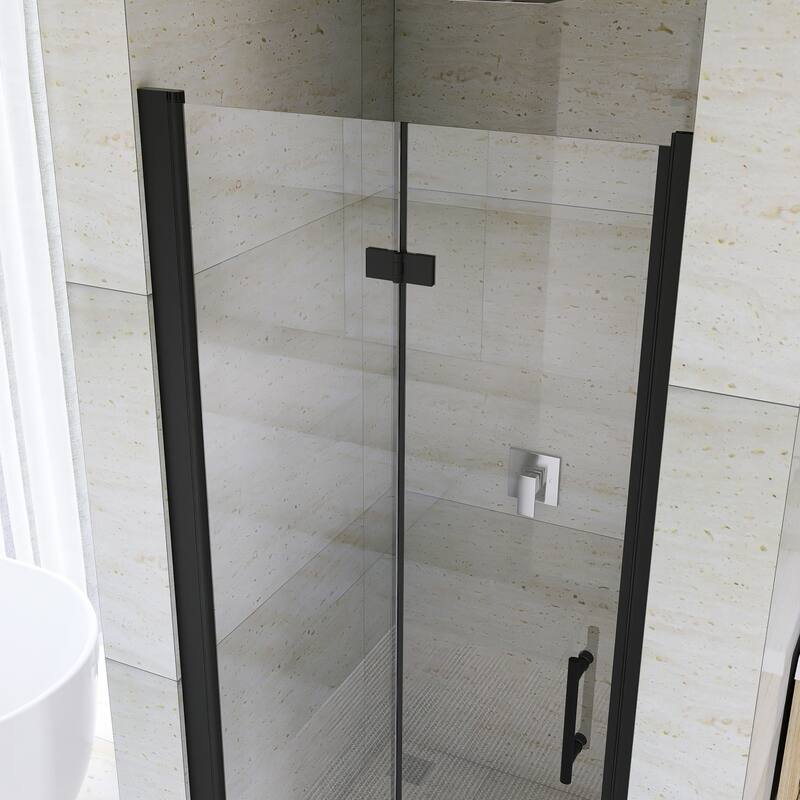 Bifold Framed Shower Door in Matte Black Finish