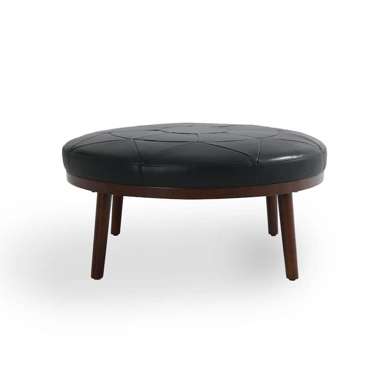 Oversized Full-Grain Genuine Italian Leather Ottoman