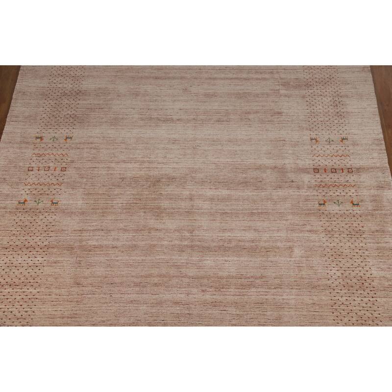 Hand Knotted Oriental 100% Wool Carpet Tribal Animal Pictorial Multi-Colored Gabbeh Area Rug - 11' 6'' X 8' 9''