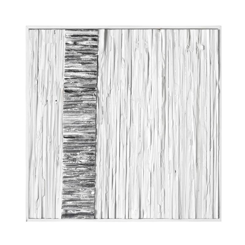 Elk Home Stripe Wood White Wood 23.5 Inch Wide Wall Art