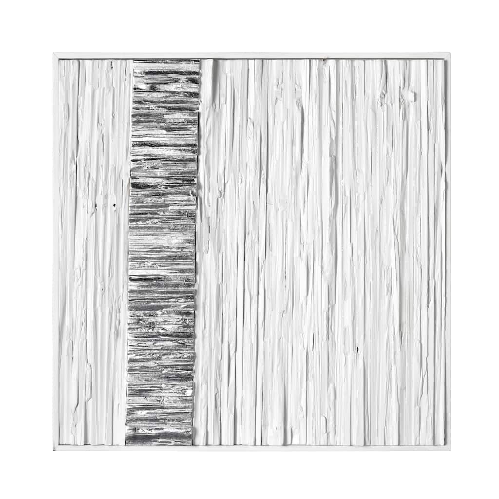 Elk Home Stripe Wood White Wood 23.5 Inch Wide Wall Art
