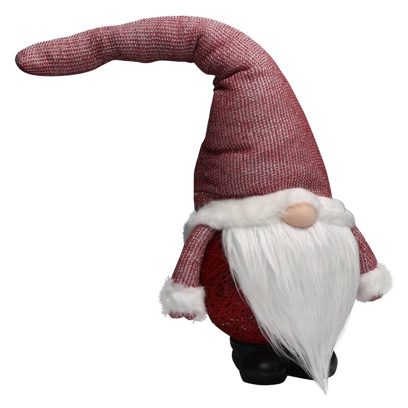Alpine Corporation 29" H Christmas Santa Gnome with Warm White LED Lights and Timer, Indoor/Outdoor
