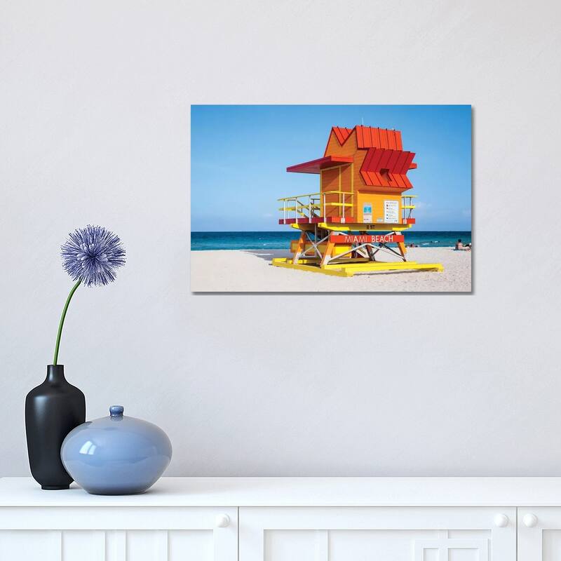 iCanvas "Lifeguard Cabin, South Beach, Miami I" by Matteo Colombo Canvas Print - 12x18x1.5