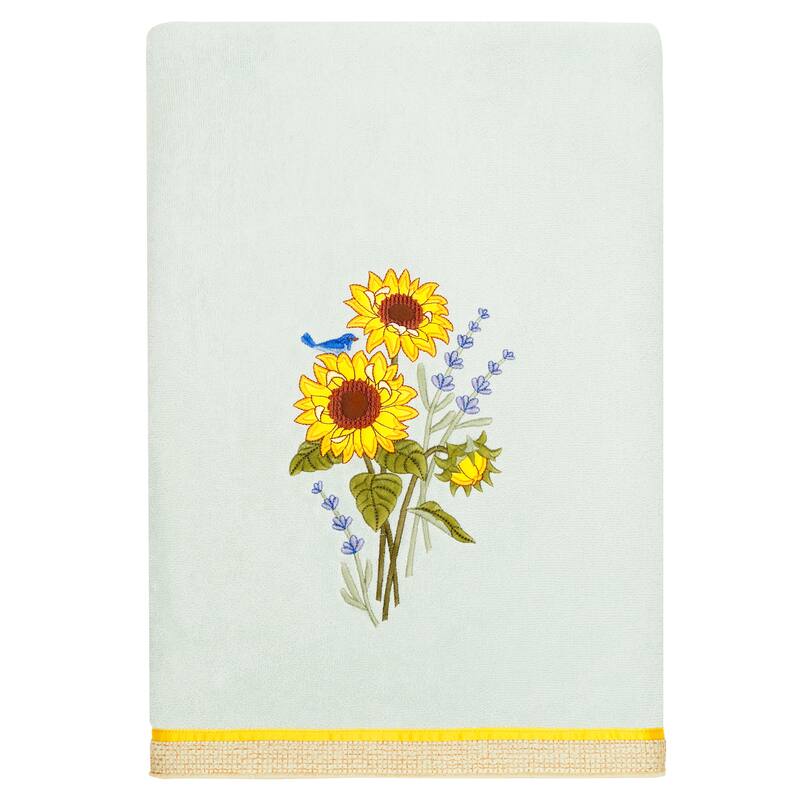Authentic Hotel and Spa Turkish Cotton Girasol 3PC Embellished Bath and Hand Towel Set
