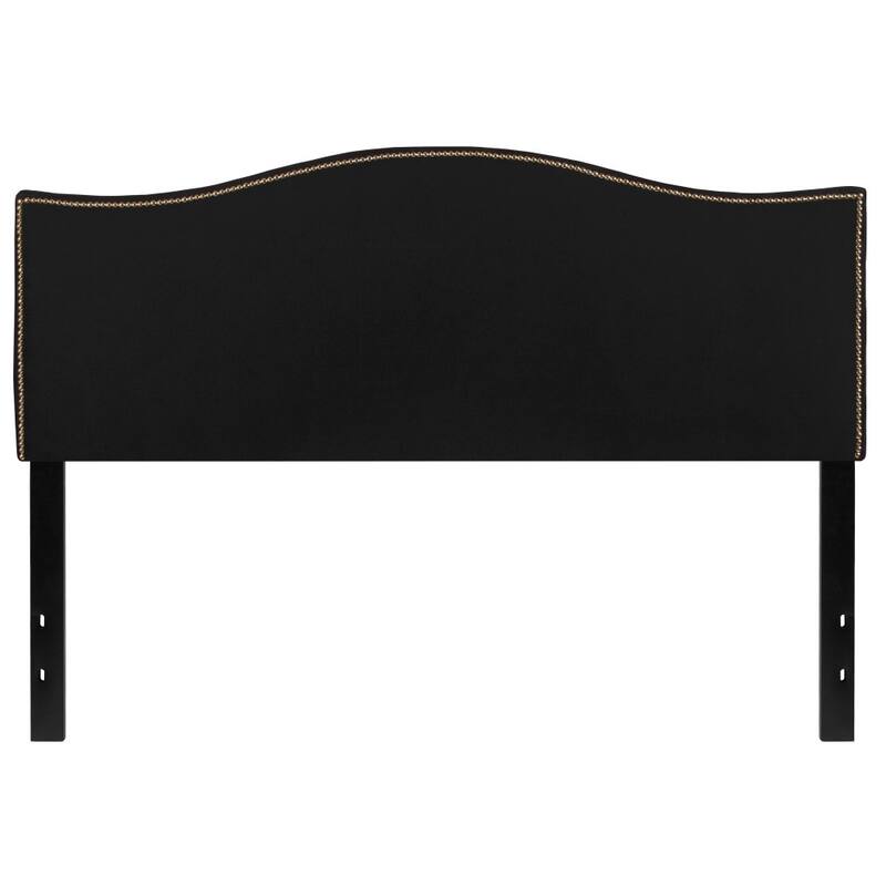 Arched Upholstered Headboard with Nailhead Trim