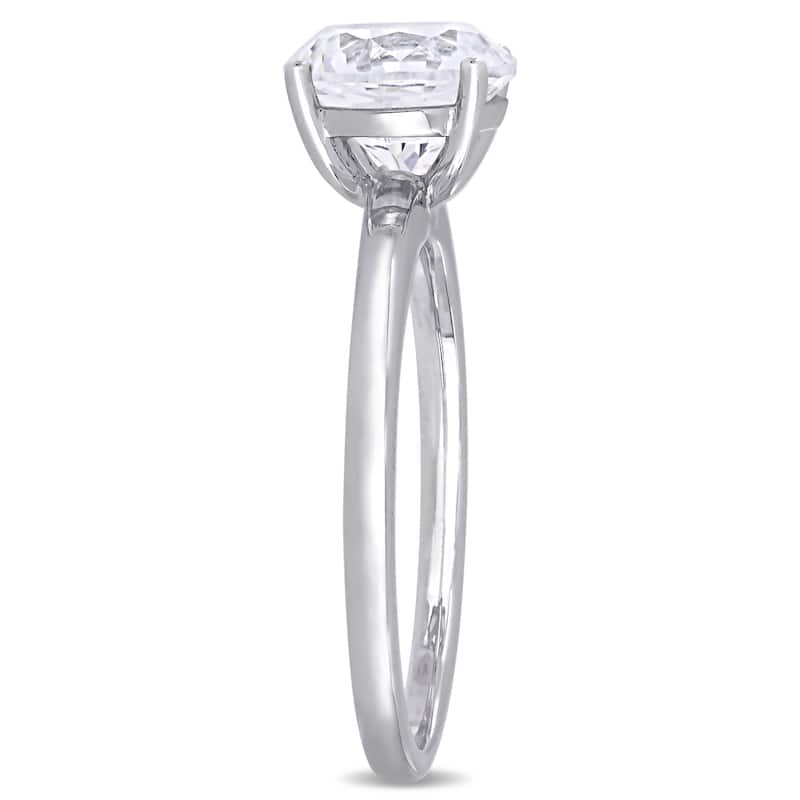 Miadora 10k White Gold Created White Sapphire Solitaire Engagement Ring