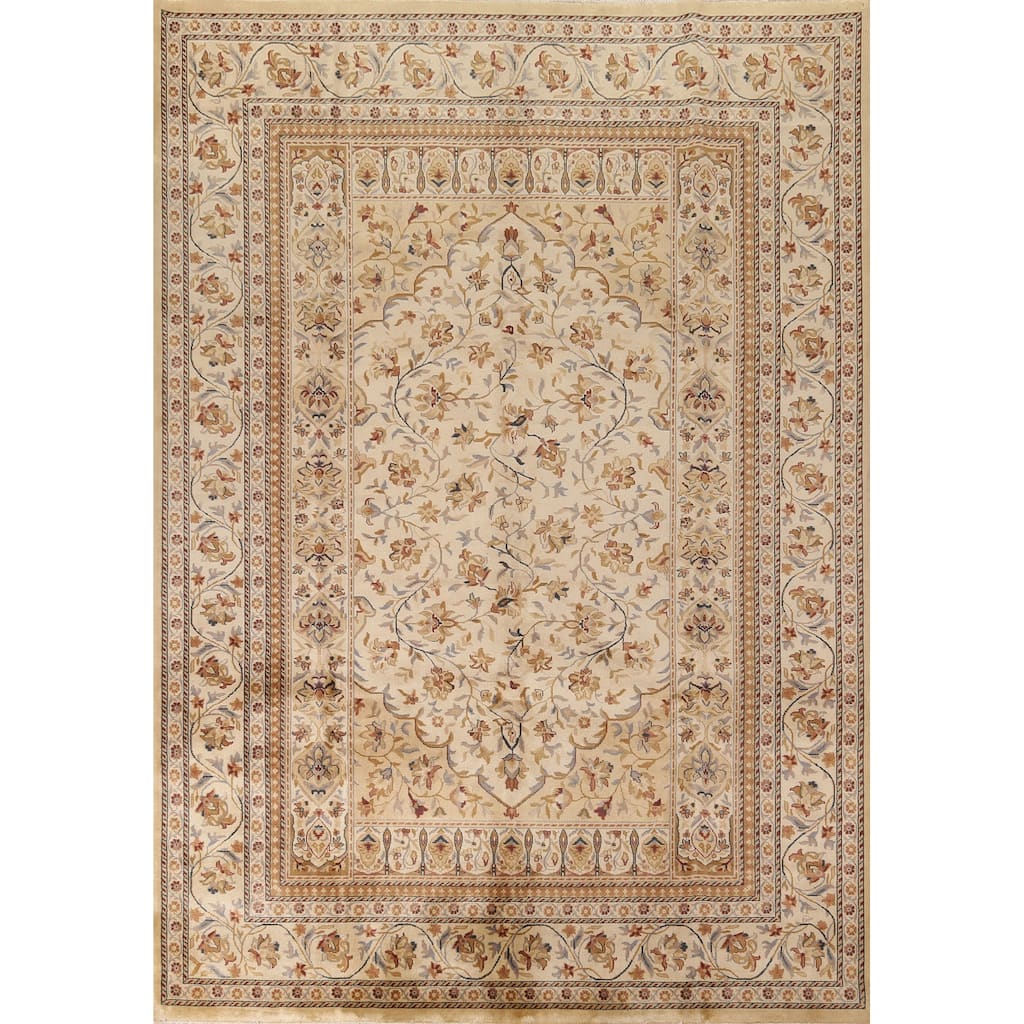 Floral Aubusson Chinese Area Rug Handmade Wool Carpet - 8'7" x 11'7"