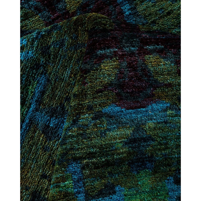 Overton Handknotted Wool Vintage Inspired Contemporary Suzani Gray Area Rug - 12' 2" x 11' 9"