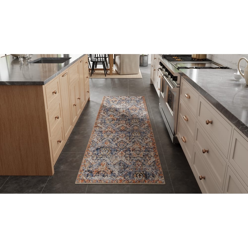 Grand Bazaar Frencess Machine Made Floral & Botanical Transitional Area Rug