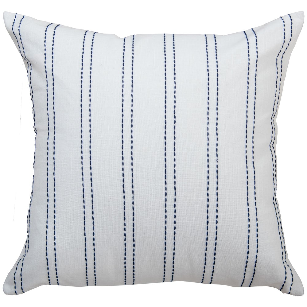 Rizzy Home Striped Embroidered Pillow