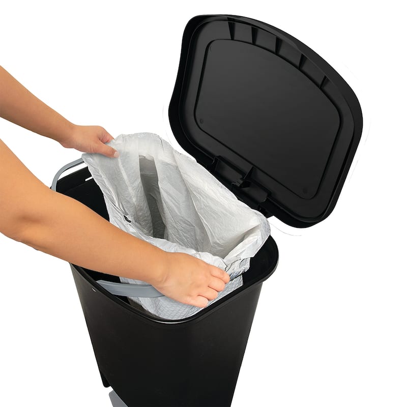 Glad Black Step-on Plastic Trash Can