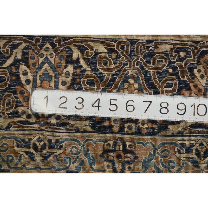 Hand Knotted Oriental 100% Wool Carpet Traditional All-Over Navy Blue & Blues Kerman Area Rug - 7' 0'' X 4' 7''