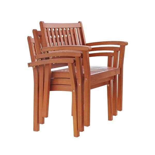 Surfside Ecofriendly Outdoor Hardwood Stacking Garden Chairs (Set of 2