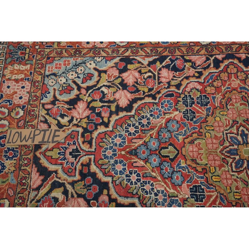 Hand Knotted Oriental 100% Wool Carpet Traditional Floral Oranges & Rust Mahal Area Rug - 6' 6'' X 4' 5''