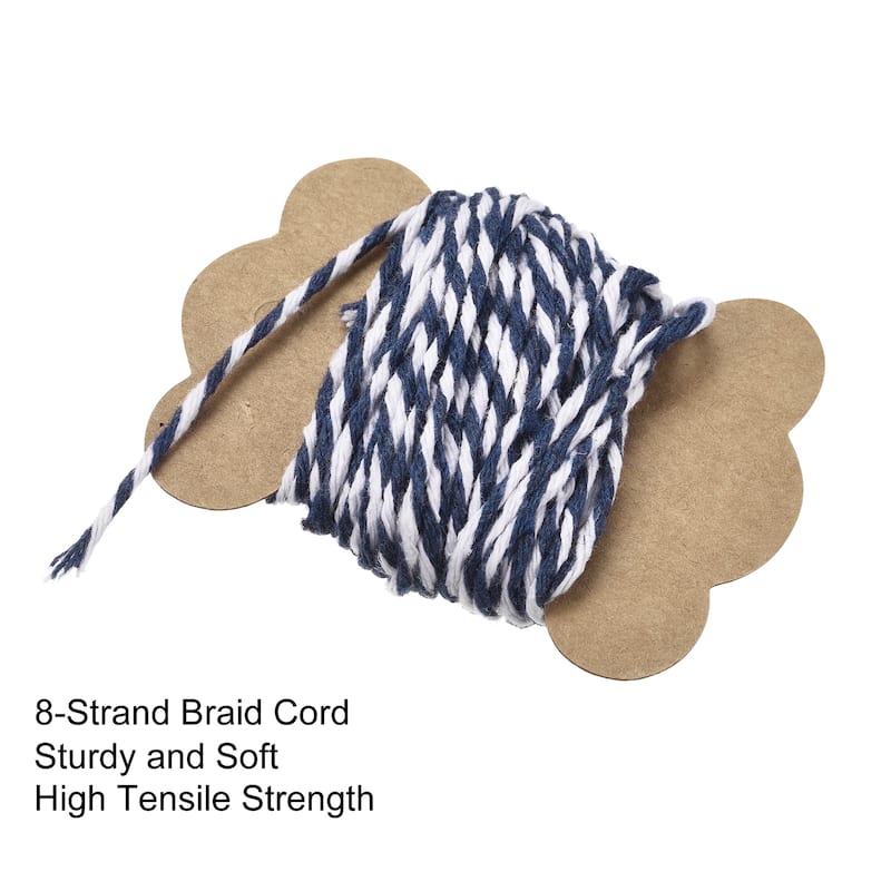 Thread Cord Macrame Cord Cotton Rope Braid String for Handmade Making - Blue,White