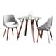 Option Grey Fabric/Walnut Wood/Clear Glass